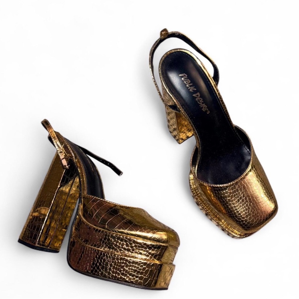 Gold Platform Heels